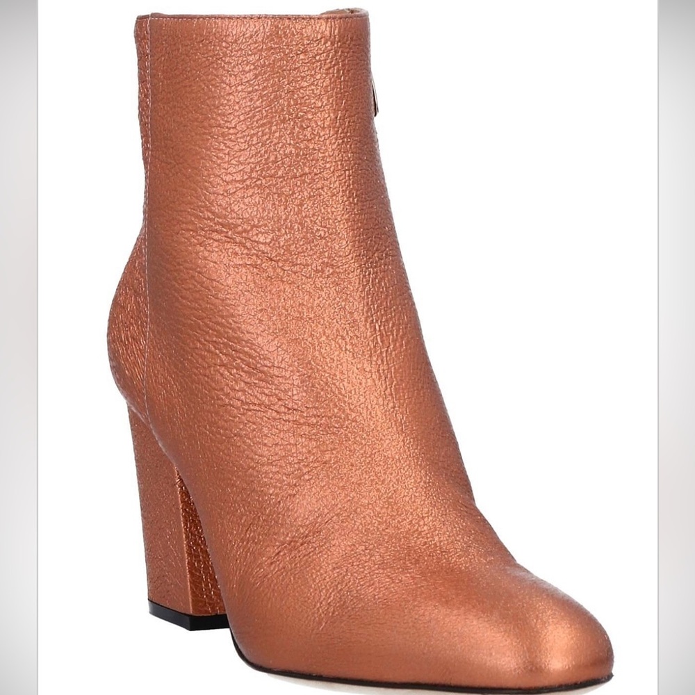 SERGIO ROSSI SCARPE DONNA BOOTIE SIZE 38 IN COPPER METALLIC COLOR